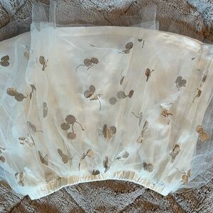 Crewcuts Cream and Gold Tulle Skirt